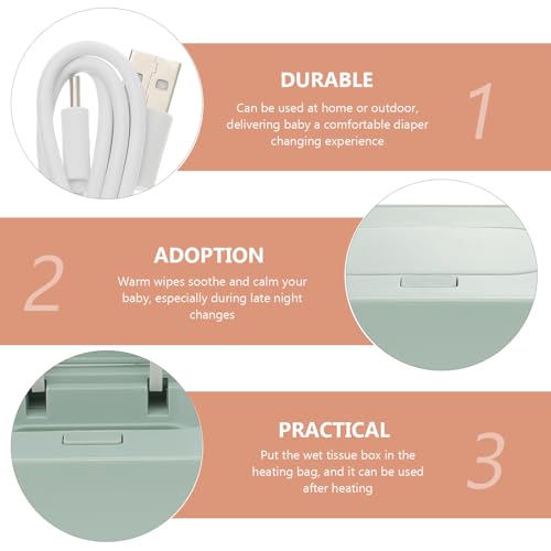 Chauffe-lingettes pour bébé USB en plastique vert à usage multifonction