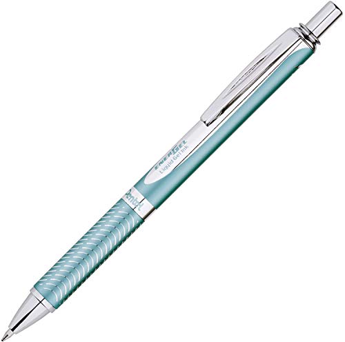 Pentel Energel Alloy Rt Retractable Liquid Black Ink Gel Pens, 3 Pack, 0.7Mm Medium Metal Tip, Black, Silver, & Aquamarine Color Barrel, Professional Pentel Pens For Business Executive Women & Men. #TOP3