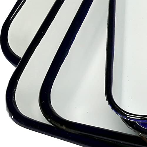 VIGAN 1PCS Handcrafted Vintage Tray White Enamel Home Cake Oven Baking Tray Square Retro Plates (35X45X3.5CM)