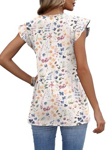 WIHOLL Womens Summer Tops 2026 Babydoll Shirts Ruffle Sleeve Spring Outfits Dressy Casual Blouses - Image 5