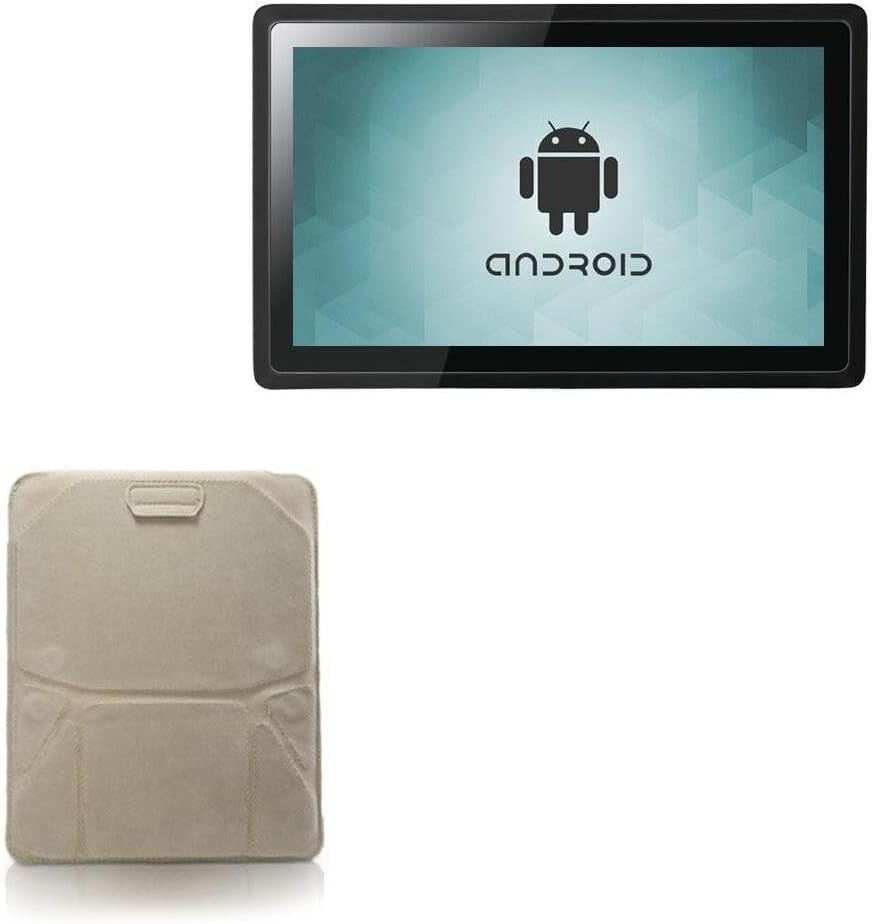 BoxWave Case Compatible with Geekland GK-TVR81 (8 in) - Velvet Pouch Stand, Velour Slip Sleeve Built-in Foldable Kickstand - Tan