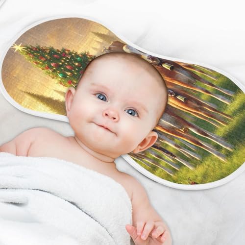 Cows Bells Christmas Golden Baby Burp Cloths Cotton Burp Clothes Absorbent Muslin Burp Cloths Soft Burp Cloth Burp Rags for Girl Unisex Boy Newborn 1 Pack 22x11 Inches4