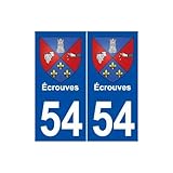 54 Écrouves blason autocollant plaque stickers ville - Angles : droits