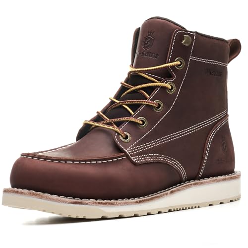 SL-Saint Fait à La Main Imperméables Souple Moc Toe Bottes Classique Cuir véritable Welts Cheville Mode (RougeMarron Compensée, Adulte, Homme, 41, Numérique, Système Taille Chaussures EU, Large) SL-Saint Fait à La Main Imperméables Souple Moc Toe Bottes Classique Cuir véritable Welts Cheville Mode (RougeMarron Compensée, Adulte, Homme, 41, Numérique, Système Taille Chaussures EU, Large)