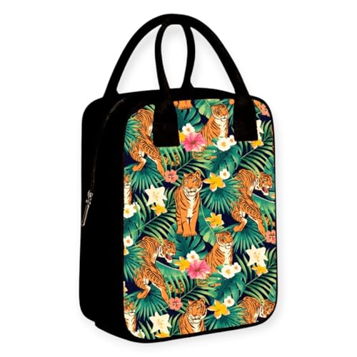 Image of Nibbler Lunch Bag Office Tiffin Bags for Men Women | Insulated Hot Cold Travel Lunch Bag | for Lunch Tiffin Box & Bottle | Multi-use Storage I for Office & School (Tiger)