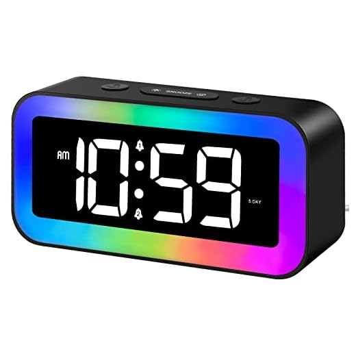 MOSUO Digitaal Digitale Wekker Kind Met Rgb-Licht, Digitale Klok Met 2 Wekkers Voor Kinderen En Diepe Slapers, Led Digitale Tafelklok Met Spraakbesturingsfunctie, Snooze, Helderheidsdimmer, 12/24 Uur