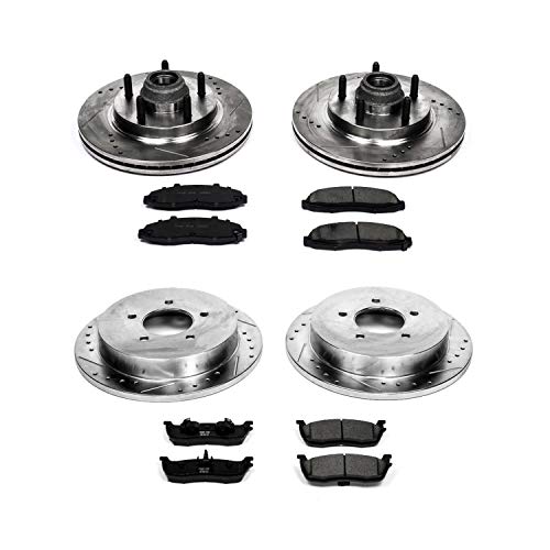 Power Stop K1915 Front And Rear Z23 Carbon Fiber Brake Pads With Drilled & Slotted Brake Rotors Kit #TOP2