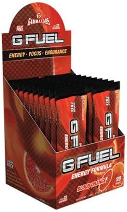 G Fuel Blood Orange Stick Pack Box (20 Servings) Elite Energy and Endurance Formula