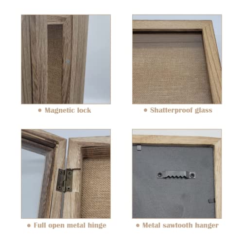 Prebene Shadow Box Frame 13X16, Shadow Box Display Case With Linen Back, Memory Box For Photos | Bouquet | Memorabilia | Medals, Carbonized Black #TOP4