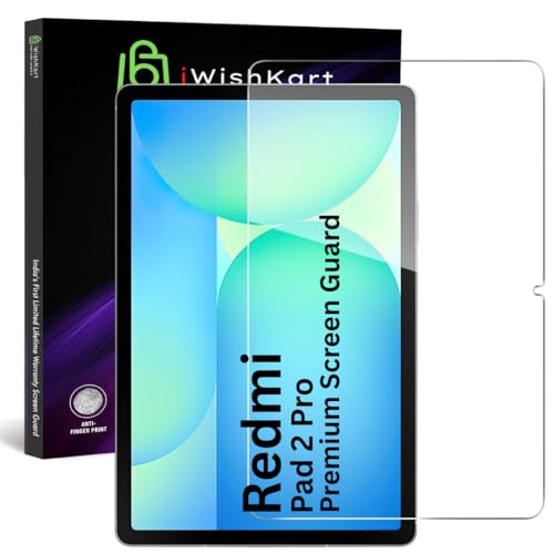 Image of Military Grade compatible with Redmi Pad 2 Pro 12.1 Inch Tab Tempered Glass Screen Protector Guard Full Screen Coverage Edge to Edge with Easy Installation kit | Anti-Scratch & Smudge Proof | Pad2 Pro