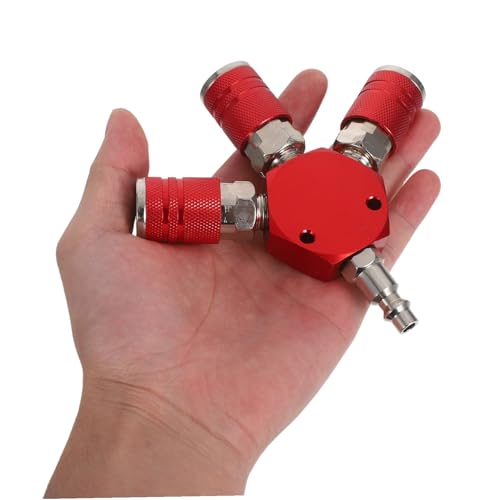 Conector rápido rojo Gatuida divisor de manguera de aire de vías para manifold de compresor 5