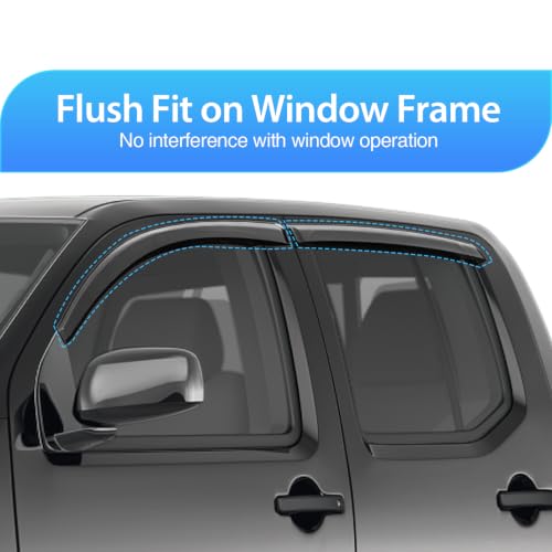 Image of Nilight Tape-On Rain Guards for Nissan Frontier 2005-2021, 4PCS