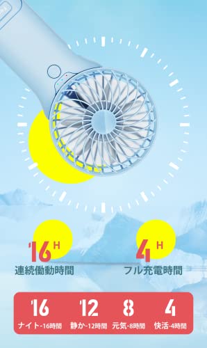 Feesun ハンディファン 手持ち扇風機 卓上 携帯 【2023モデル】静音 DCモーター Type-C充電式 ミニ 強風 熱中症対策 折り畳み式 小型 弱でも涼しい 4段階風量【10dB静音】 ピンク