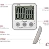 Escali Extra Large Display Digital Kitchen Timer with Clock Mode, Recall Timer Magnetic Back