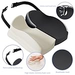 Seat Cushions for Office Chairs Wheelchair Cushion for Long Sitting Back Pain，Memory Foam Seat Car Computer Desk Chair Cushion，Coccyx Cushion for Tailbone Pain Relief Cushion Office Chair Butt Pillow - Image 3