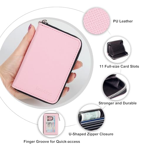 Image of Credit Card Wallet, RFID Card Case Wallet, Zipper Card Cases Holder for Men Women, RFID Blocking, KeyChain Wallet, Compact Size Card Organizer Case for Women