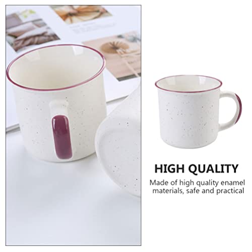 Luxshiny Tazas de Café Esmaltadas Tazas de Café Vintage Tazas de Té de Metal Simples Sopa de Campamento Tazas de Beber… - Imagen 7