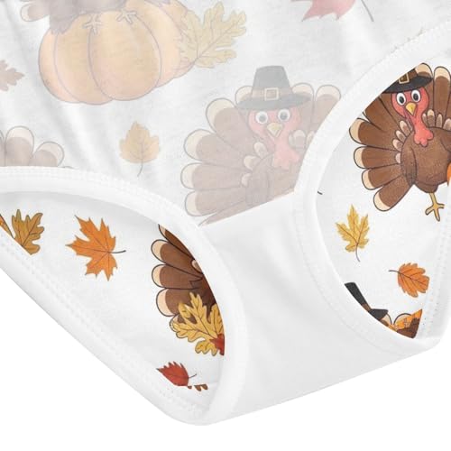 Cartoon Turkeys Hats Pumpkins Toddler Underwear Girls, Girl Underwear, 2T–8 Years4