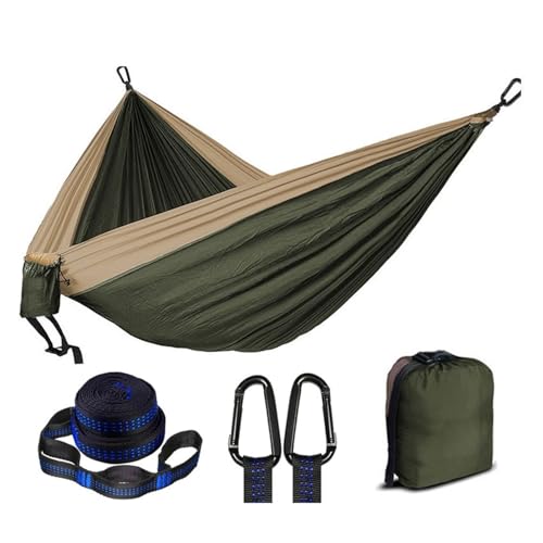 AWHZngE Outdoor Camping Nylon Hammock Sleep Swing Tree Bed Garden Backyard Protable Hammock Chair Hanging Hammock for Terrace, Outdoor(Green L)