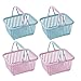 Toddmomy 4 Stücke Mini Warenkorb Kinder Einkaufsmann Korb mit Griffe Kleine Plastikspielzeug Korb Ostereier Körbe für Kinder Kleinkinder Party Favors Puppenhaus Küche Vorspiel