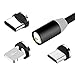 Produktbild LAMA Magnet USB Schnellladekabel 3A 1M Magnetisches USB Datenkabel Ladekabel mit Blitz Typ C Micro USB Adapter für iPhone Samsung Huawei Sony Moto BlackBerry HTC Nokia Nexus Xiaomi LG Kindle Schwarz