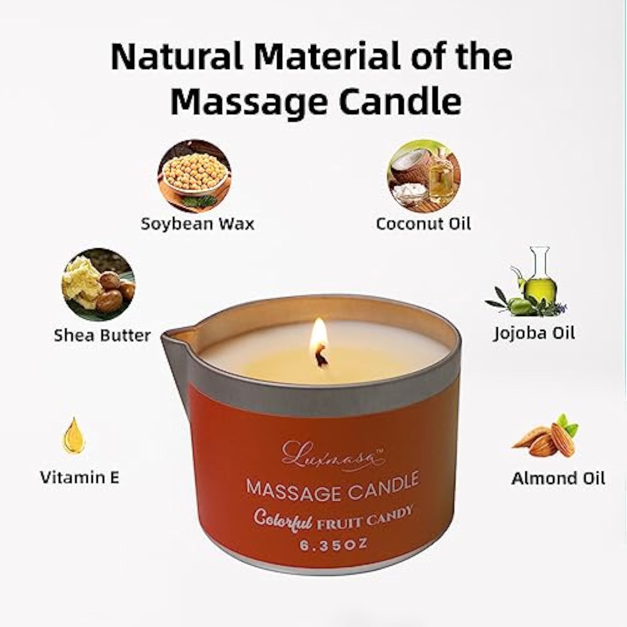 Scented Body Massage Oil Candle, 6.35OZ