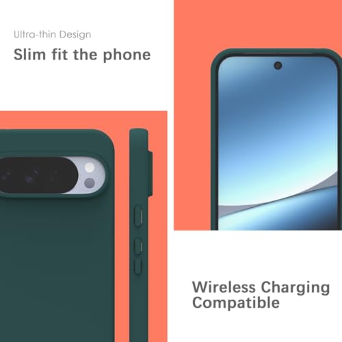 Image of YATWIN Silicone Case for Google Pixel 10 Pro XL, Soft-Touch, Shockproof, DustProof, Antiskid Phone Cover for Google Pixel 10 Pro XL - Dark Green