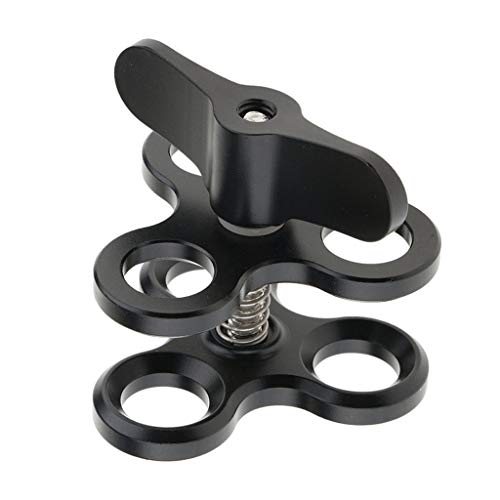 D DOLITY 1Inch Standard Ball Clamp with Cut Outs for The 1inch Ball Underwater Light Arm System Black