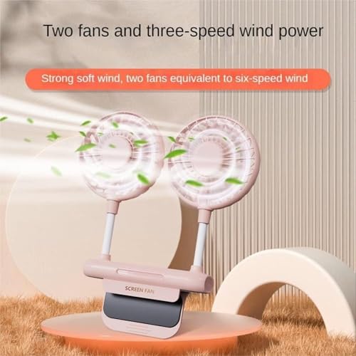 Ventilateur d'écran USB bleu à double hélice et 3 vitesses réglables - 4
