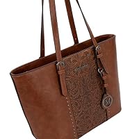 Montana West Tote Bag for Women Vegan Leather Purse and Handbags Set Embossed Collection Purse 2Pcs Set Brown MWC2-G052A-BR — image 4