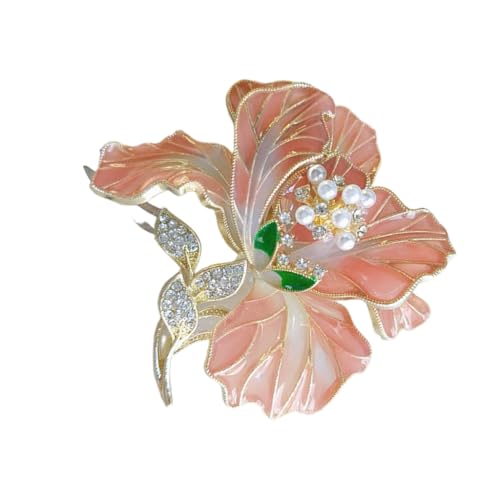Elegant Flower Brooch Metal Rhinestones Embellished Women Accessory Practical