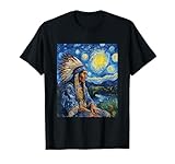 Native American Indian Day - Van Gogh Style - Starry Night T-Shirt