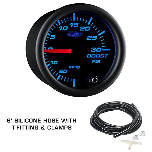 Glowshift Gauge Package Compatible With Subaru Impreza Wrx Sti 2002-2007 - Tinted 7 Color 30 Psi Boost/Vacuum, 100 Psi Oil Pressure & 300 F Oil Temp Gauges - Clock Replacement Triple Dashboard Pod #TOP2