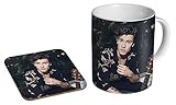 Shawn Mendes Keramik-Kaffeetasse + Untersetzer, 