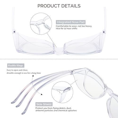 Joohoo Safety Goggles For Nurses Ppe Nursing Eye Protection Medical Protective Eyewear Surgical Goggles Anti Fog Lab Safety Glasses For Women Blue Light Filter Lentes De Seguridad Para Trabajar thumb #2