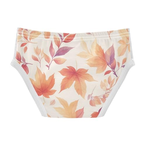 KLL Autumn Leaves Seamless Toddler Boys Pure Cotton Training Underwear Cute Children Undies2