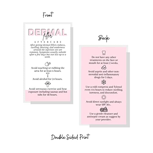 Tarjeta de cuidado postal de relleno dérmico rosa y blanca, ideal para la salida de tus clientes 3