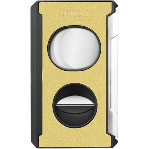 Glixoft Bärbar cigarrskärare, mångsidig cigarr-guillotin, rostfritt stål cigarrskärare, tobaksskärverktyg för de flesta cigarrstorlekar