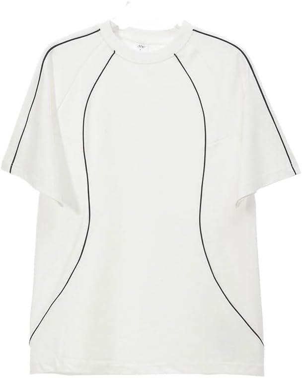 Casual Loose Round Neck T-Shirt Fashionable Breathable Cotton Blend Hood Short Sleeves Outdoor Sports Versatile Vest(OneColor,Large)