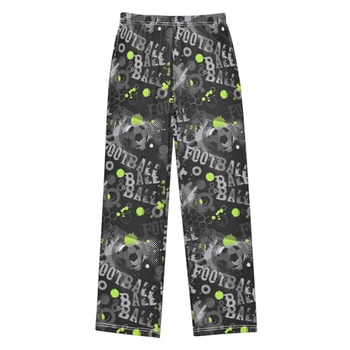 ZZXXB Retro Football Graffiti Boys Long Pants Soft Trousers Elastic Waist Kids Lounge Bottoms with Pockets S-XL