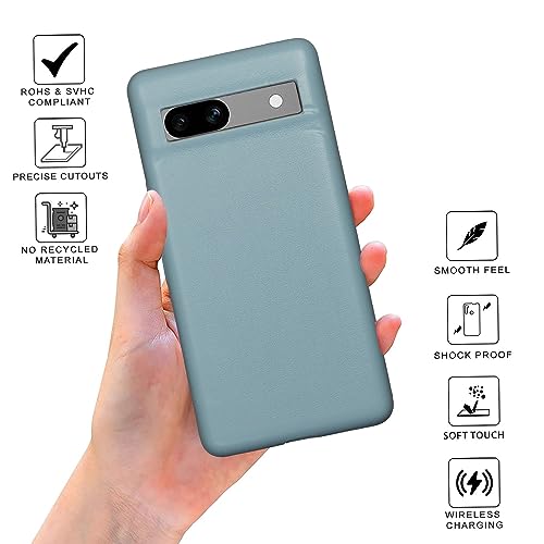 Image of SPRIG Compatible with Google Pixel 6A Premium PrimeLeatherMag (Magnetic) Premium Back Cover Drop Tested Shock Proof Mobile Case for Men, Women, Boys and Girls with Camera Protection (Denim Blue)