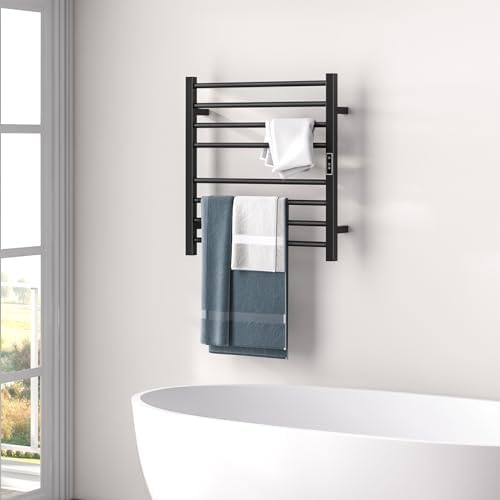towel warmer rack Tangkula side view freestanding and wall mounted