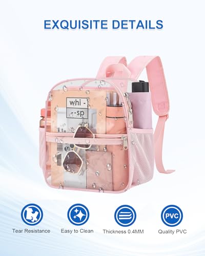 Image of Clear Backpack for Stadium Events, 12x12x6 Small Clear Plastic bag with Reinforced Straps for Game Security Festival Concert