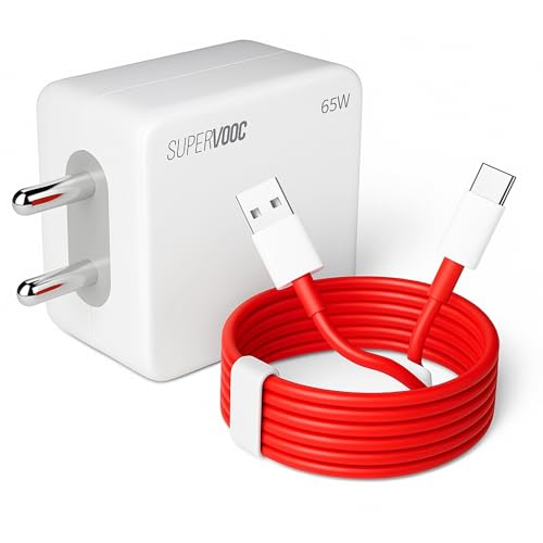 Image of KALIAT 65W Fast Charger Adapter with USB Type-C Cable | Compatible with OnePlus 12R /11R /Nord, Realme, Oppo, Redmi, Mi, Galaxy | SuperVOOC VOOC PD Dart Dash Fast Charging Brick