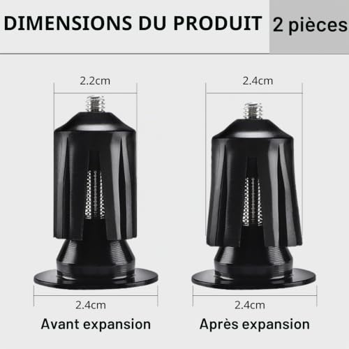 Ceeyoll 2 Pièces Bouchons De Guidon, Embout De Guidon Moto, Embout De Guidon De Vélo, Bouchons D'Extrémité De Guidon De Vélo, Convient à La Plupart Des Vélos, Vtt, Vélos De Route – vue 3
