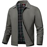 TBMPOY Men's Lightweight Jackets Casual Windbreaker Stylish Light Fall Spring Golf Work Dress Business Deep Gray L