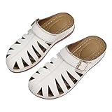YIzdegg Sandalias ortopédicas para mujer con soporte de arco, sandalias cerradas ahuecadas hacia afuera zapatillas transpirables sandalias romanas antideslizantes zapatos para vacaciones en la playa