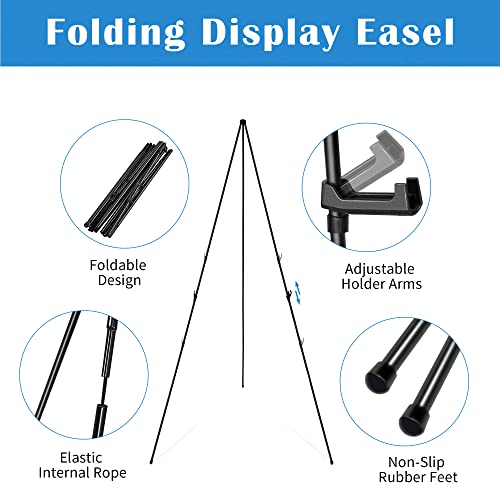Falling In Art Display Easel Stand, 63" Instant Adjustable Poster Easel, Easy Folding Portable Tripod Stand For Signs, Posters, Wedding, Holds 5 Lbs (2 Pack) #TOP2