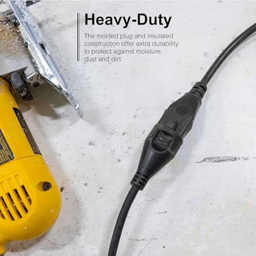GE Outdoor Extension Cord, 15 Ft, Grounded Heavy Duty Extension Cord, 16AWG | 3 Prong, ETL Listed, Black, 50369 - image 3