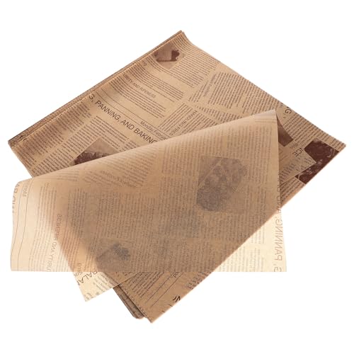 jojofuny 100 Hojas Papel Antigrasa para Alimentos Pulpa de Madera, Resistente y Compacto, Adecuado para Forrar Cestas y Uso en Panaderías para Envolver Sándwiches y Hamburguesas